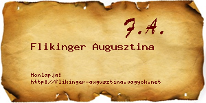Flikinger Augusztina névjegykártya